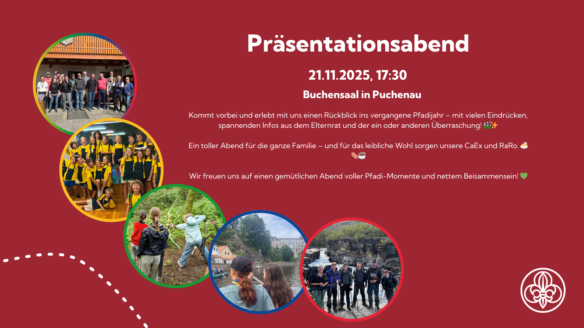 Herzliche Willkommen zu unserem Präsentationsaben am 21.11. um 17:30 im Buchensaal in Puchenau